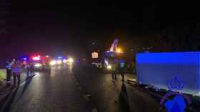 Imágenes del accidente de la pasada noche en Caldas de Reis