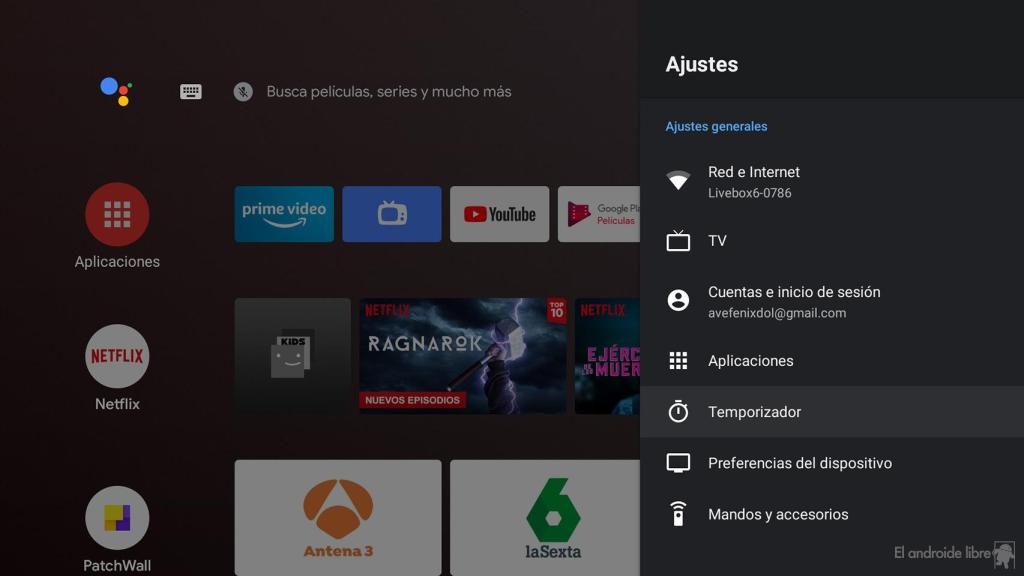 Ajustes de Android TV