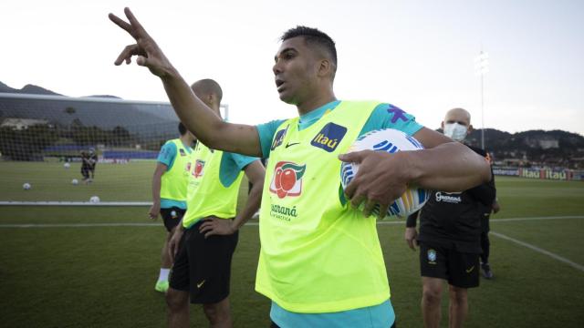 Casemiro, durante la concentración de Brasil