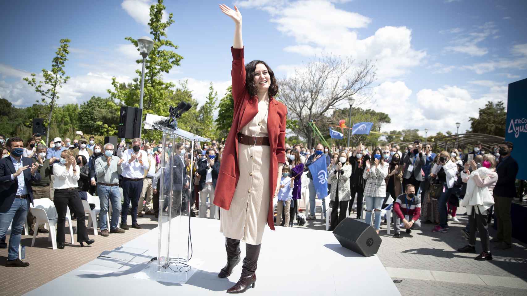 Isabel Díaz Ayuso en un acto de campaña.