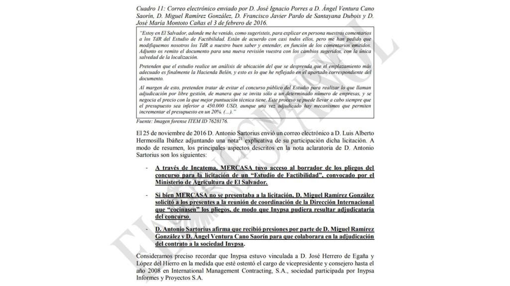 Fragmento del informe pericial entregado por la abogada del Estado Macarena Olona al juez del caso Mercasa el 10 de octubre de 2018.