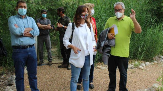 Blanca Fernández durante la visita a 'El Chaparrillo'