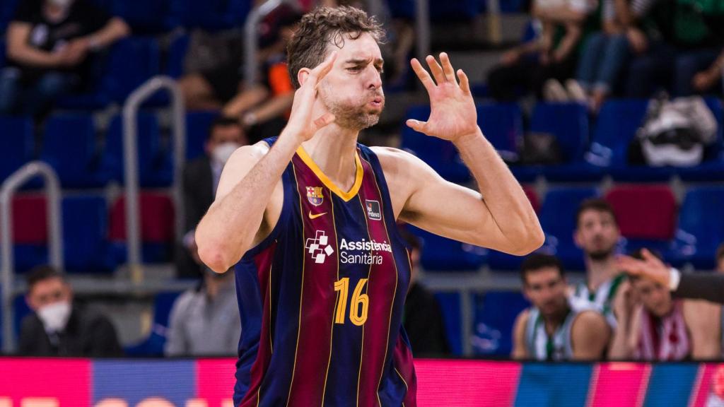 Pau Gasol, durante el partido de los playoffs de la Liga Endesa ante Joventut de Badalona