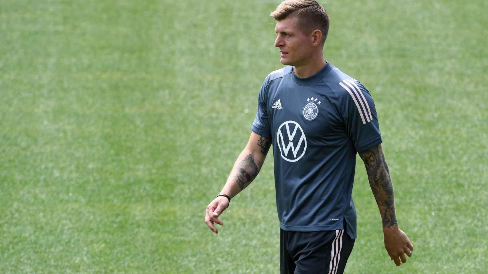 Toni Kroos, en un entrenamiento con la selección de Alemania