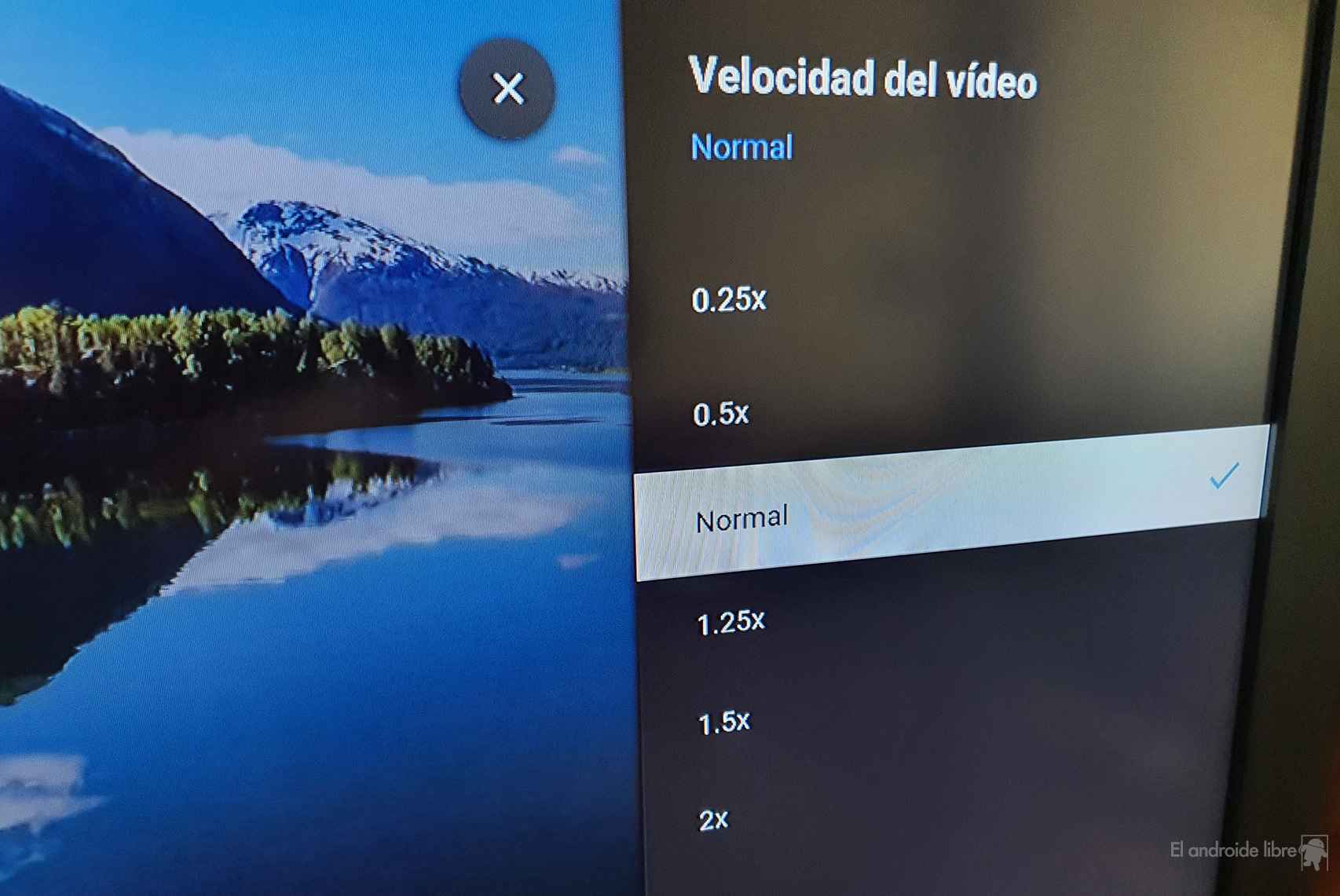 Las velocidades del control en YouTube en Chromecast con Google TV