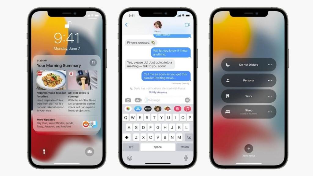 La aplicación de iMessage también recibe mejoras en iOS 15.