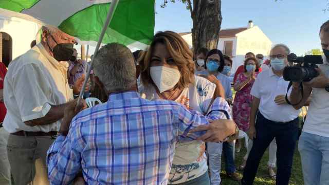Susana Díaz en un acto en Almonte (Huelva), donde tiene la sede la Fundación Doñana.