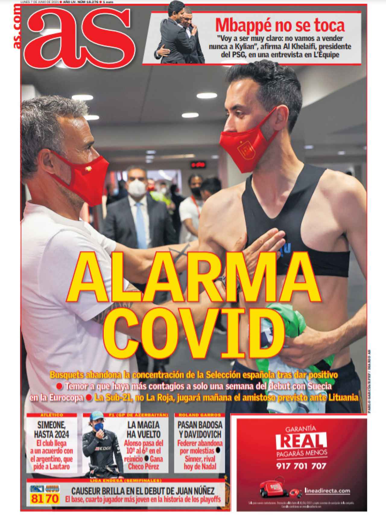 La portada del diario AS (07/06/2021)