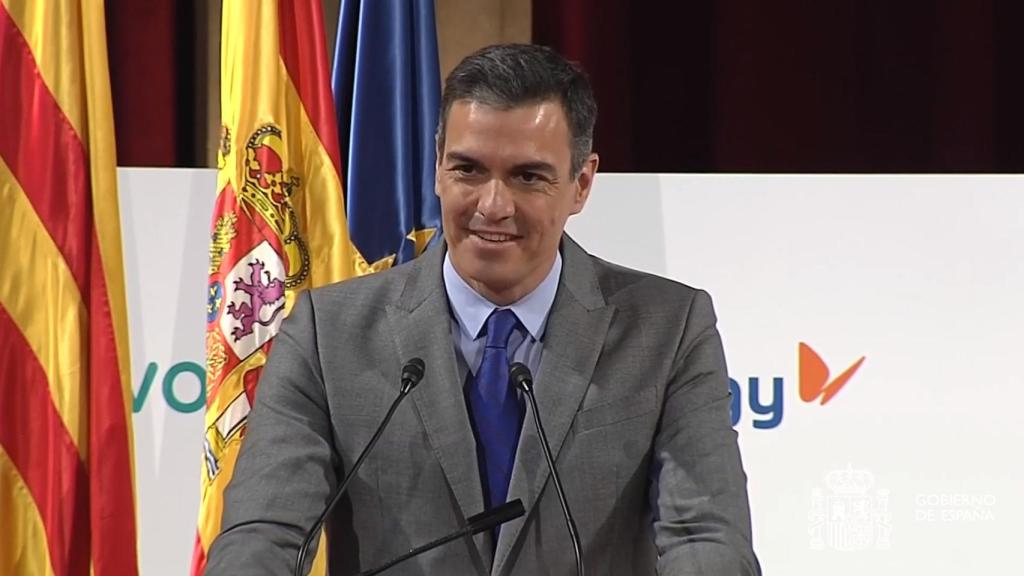 Pedro Sánchez, en el homenaje a Javier Godó durante el 250 aniversario de Foment del Treball, en Barcelona.