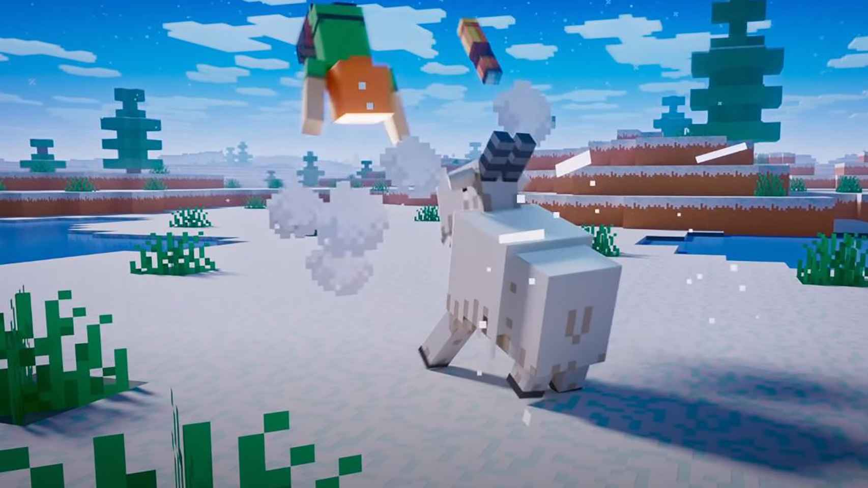 La cabra golpeando en Minecraft para Android