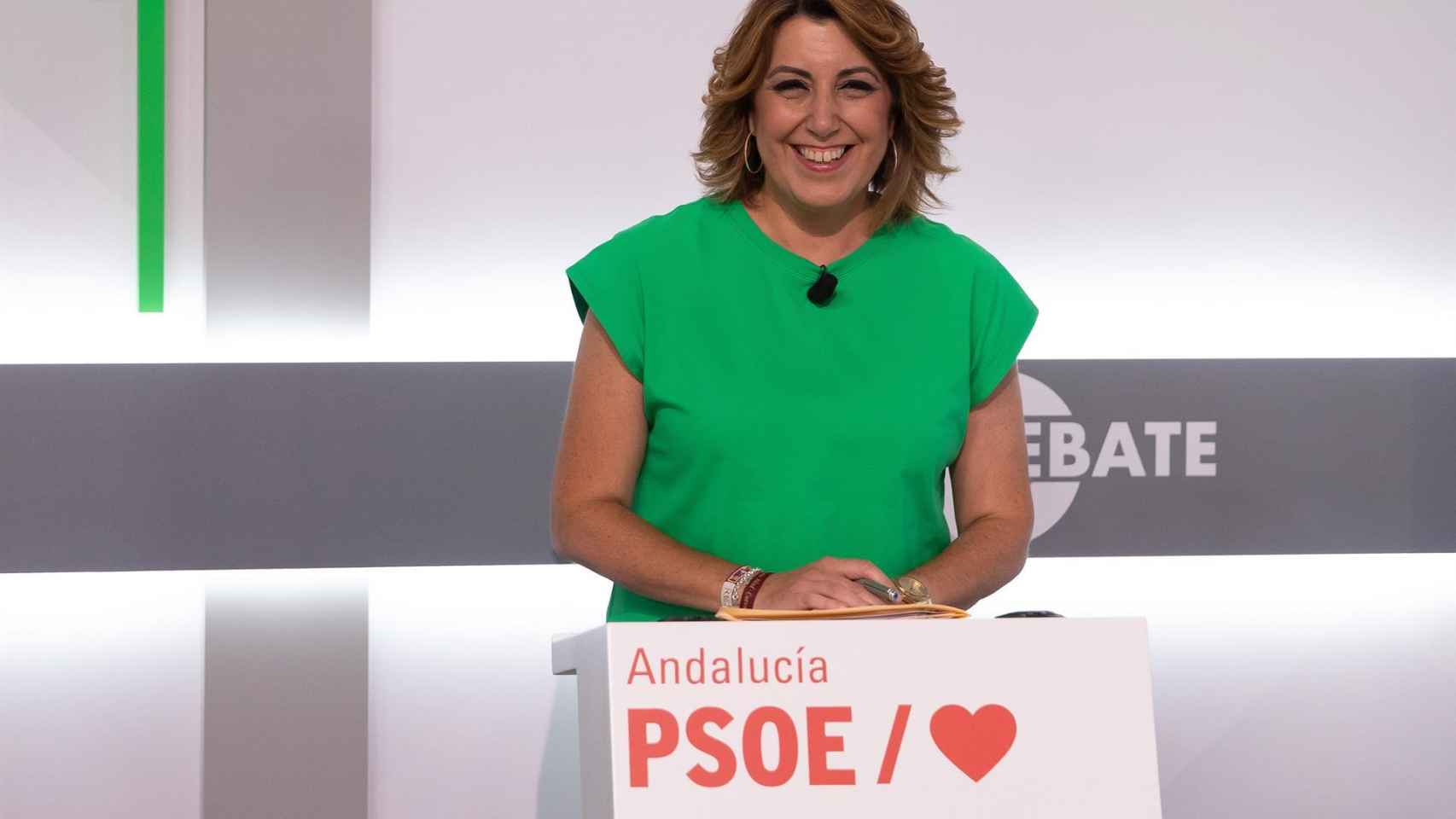 Susana Díaz en el debate de este martes.