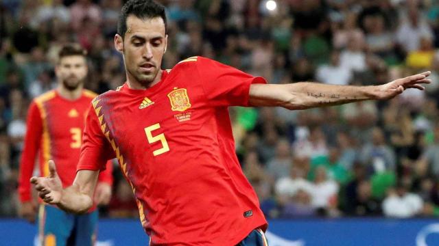 Sergio Busquets, en un partido con la selección española.