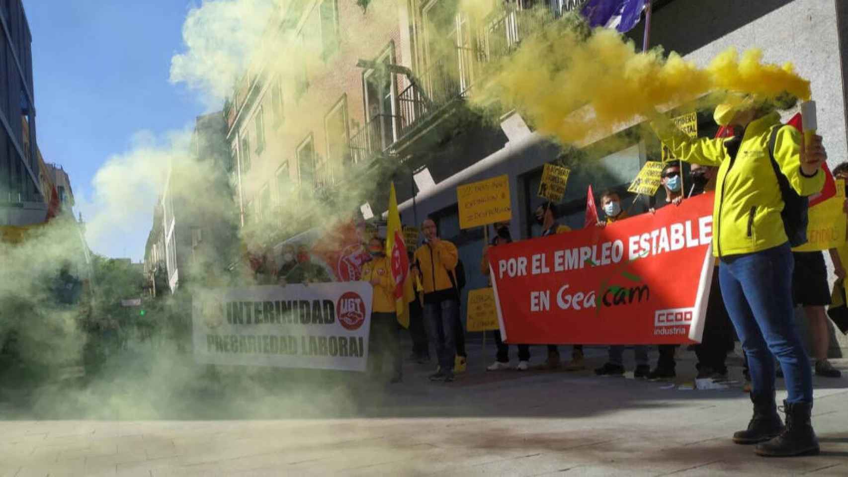 Protesta de los trabajadores de Geacam el pasado mes de mayo. Imagen de archivo