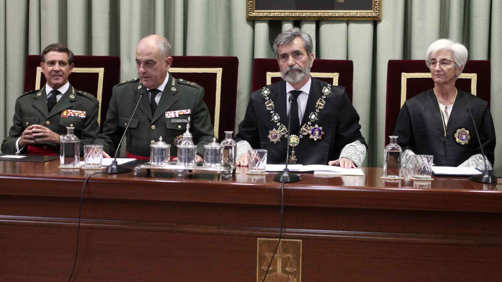 El presidente del CGPJ, Carlos Lesmes, durante la apertura del curso juudicial militar de 2019./