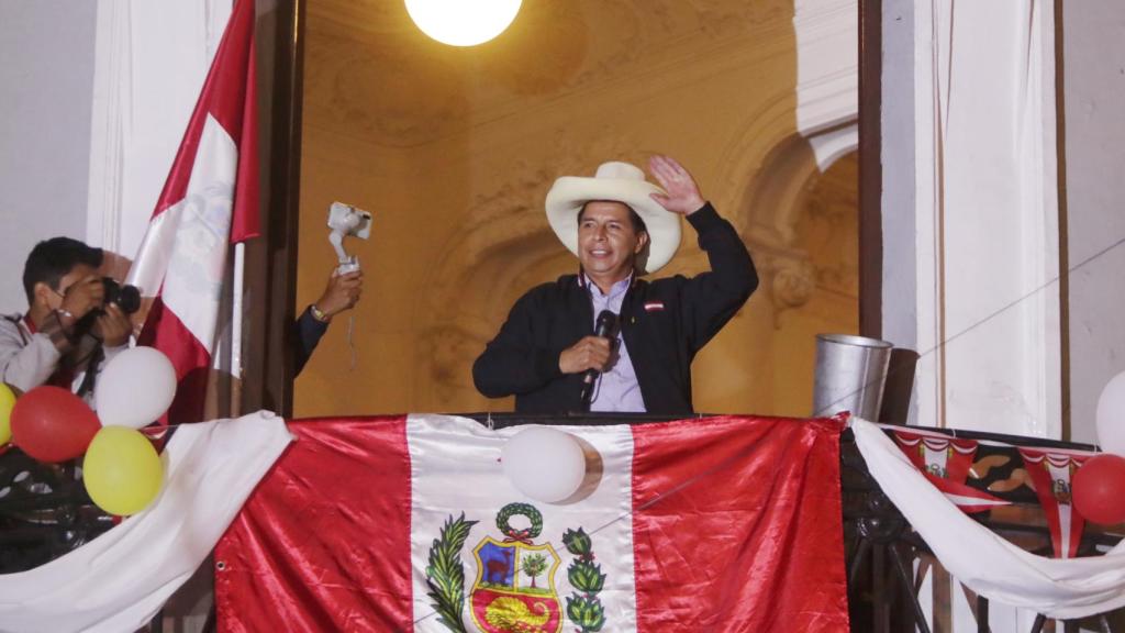 Pedro Castillo, en la noche electoral.