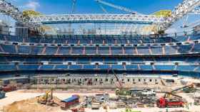 Las obras del Estadio Santiago Bernabéu en el mes de junio de 2021