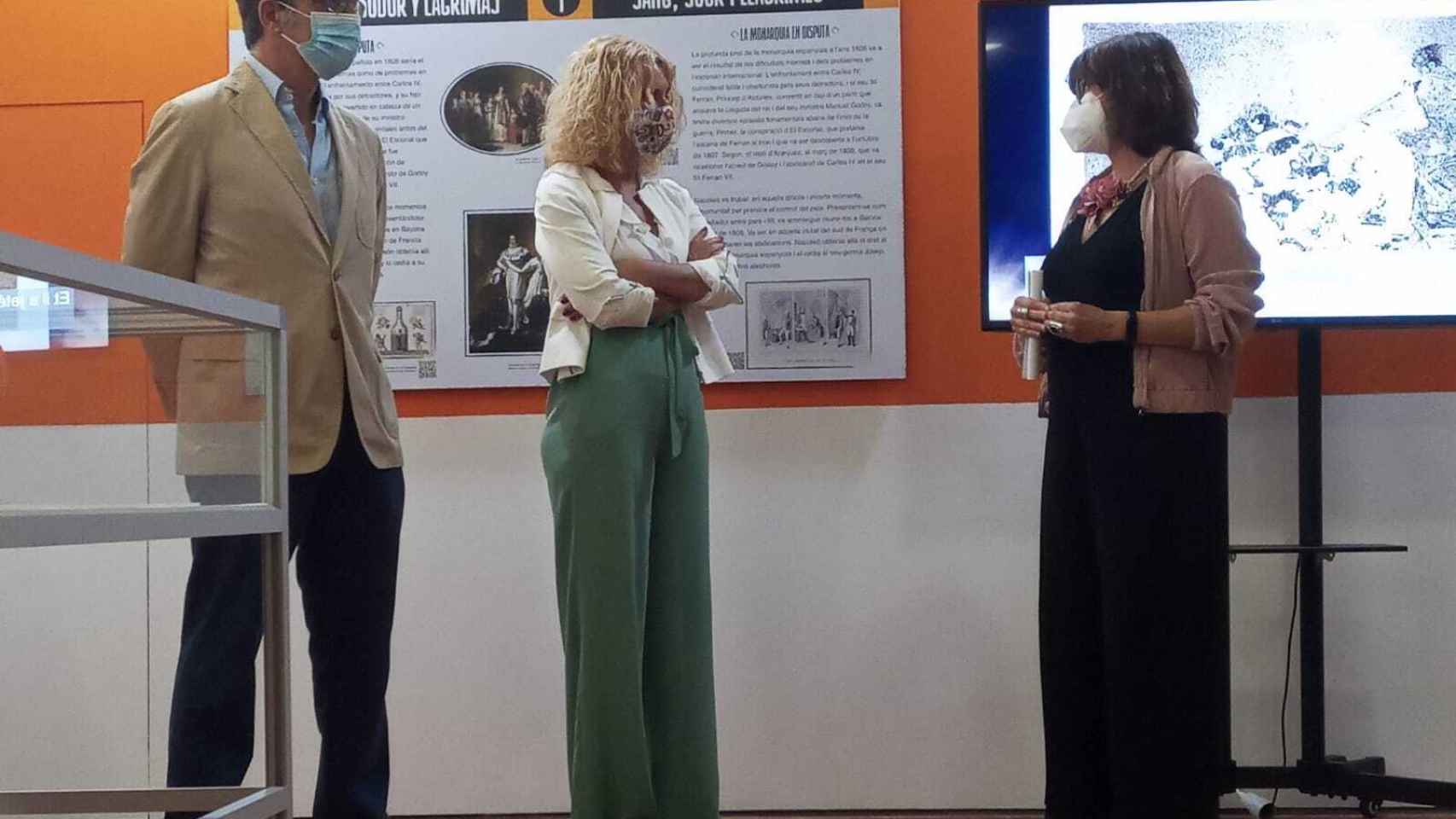 Rafael Zurita, María del Olmo y Carmen Amoraga, en la presentación de la muestra.