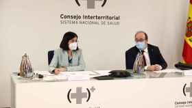 Carolina Darias y Miquel Iceta en el Consejo Interterritorial del Sistema Nacional de Salud en una foto de archivo.