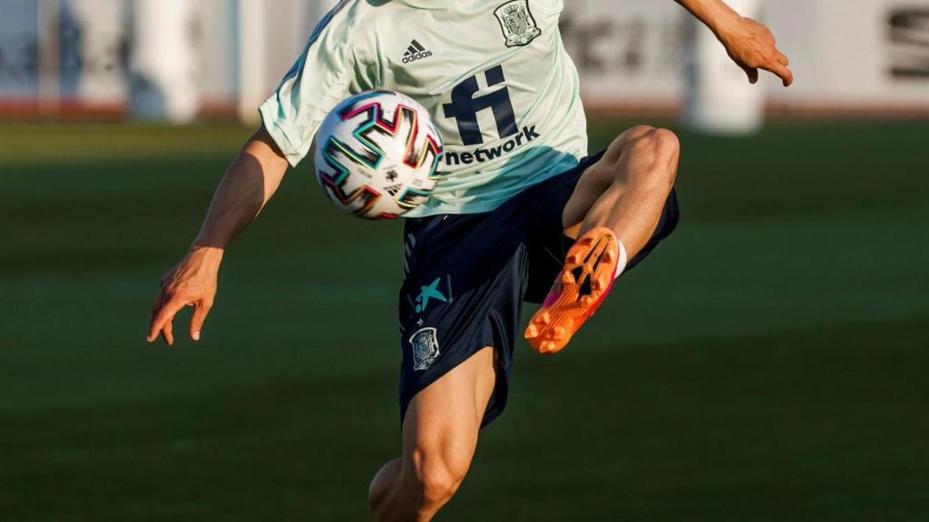 Jordi Alba durante un entrenamiento de España