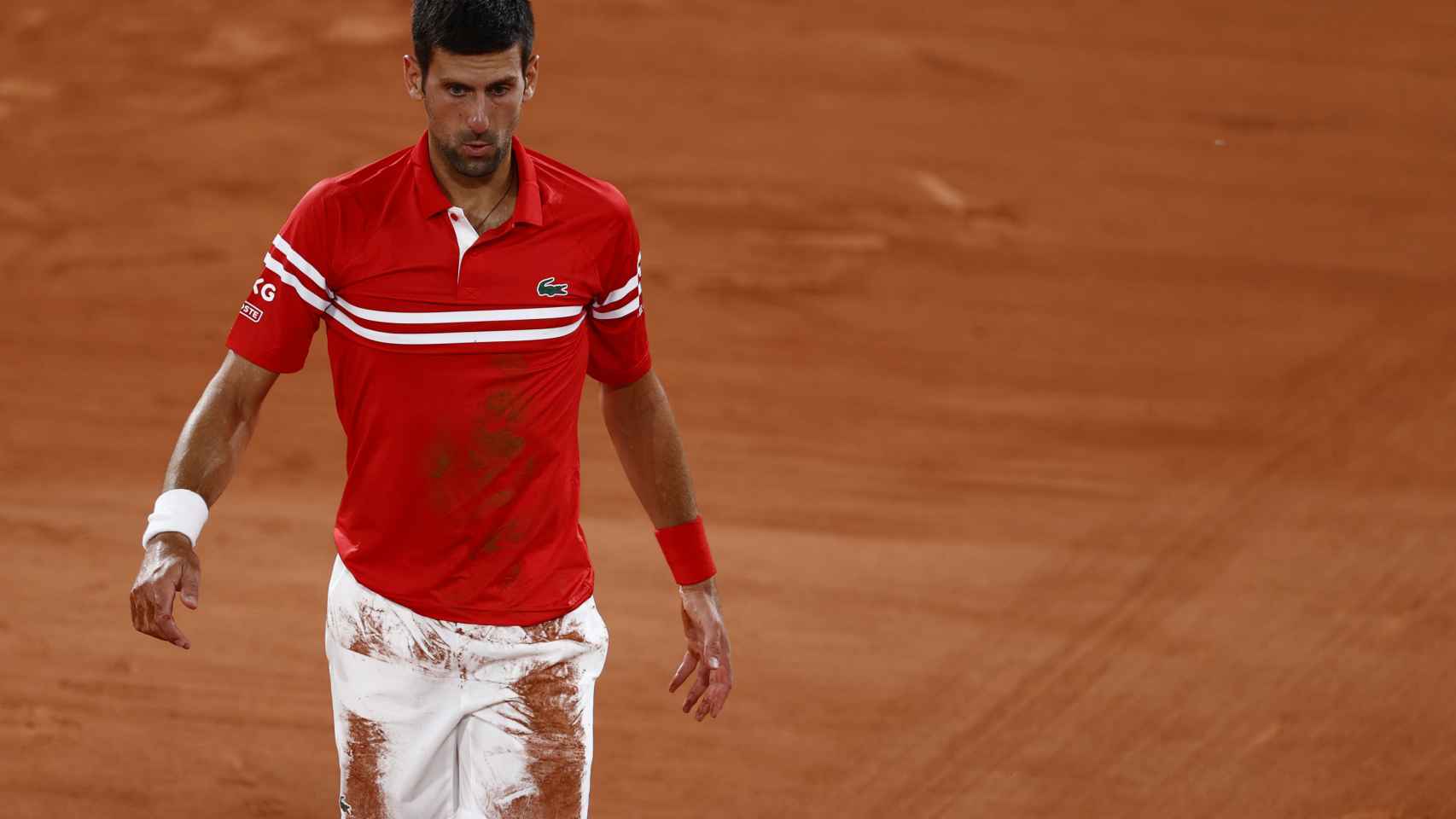 Djokovic durante un partido de Roland Garros