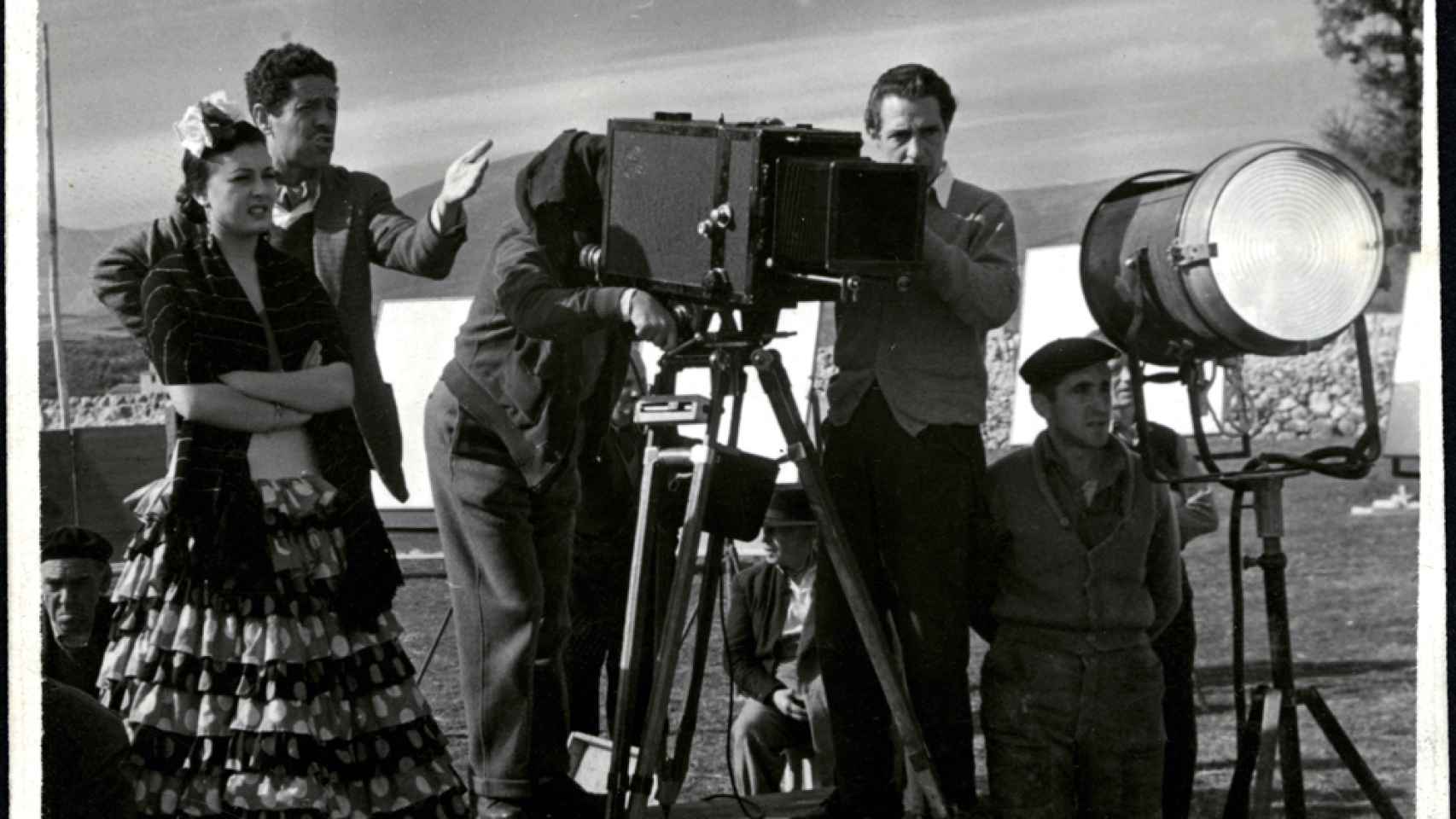 Fotografía del rodaje de 'Bienvenido Mr. Marshall', 1952. Foto: Filmoteca Española