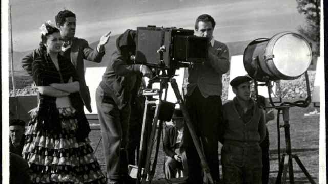 Fotografía del rodaje de 'Bienvenido Mr. Marshall', 1952. Foto: Filmoteca Española