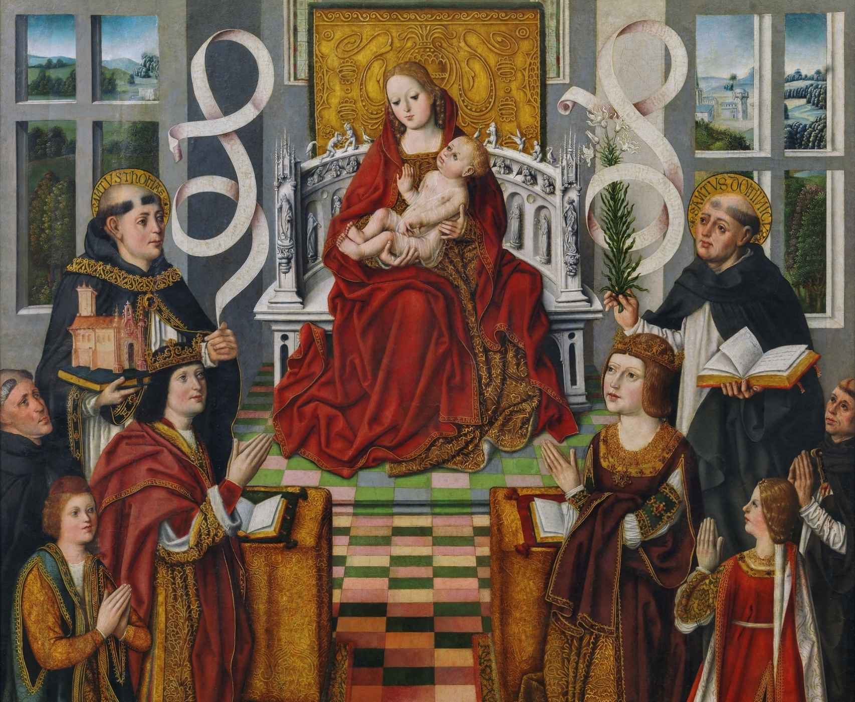 Destalle del cuadro 'La Virgen de los Reyes Católicos', con la infanta Isabel abajo a la derecha.