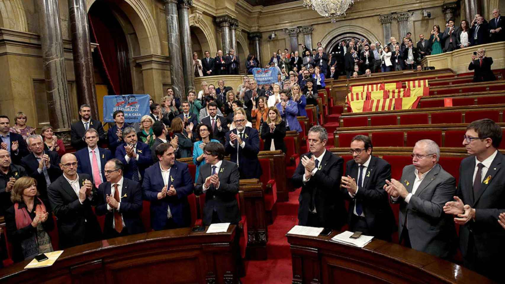 El Parlamento autonómico catalán, el 27 de octubre de 2017, día de la declaración de independencia.