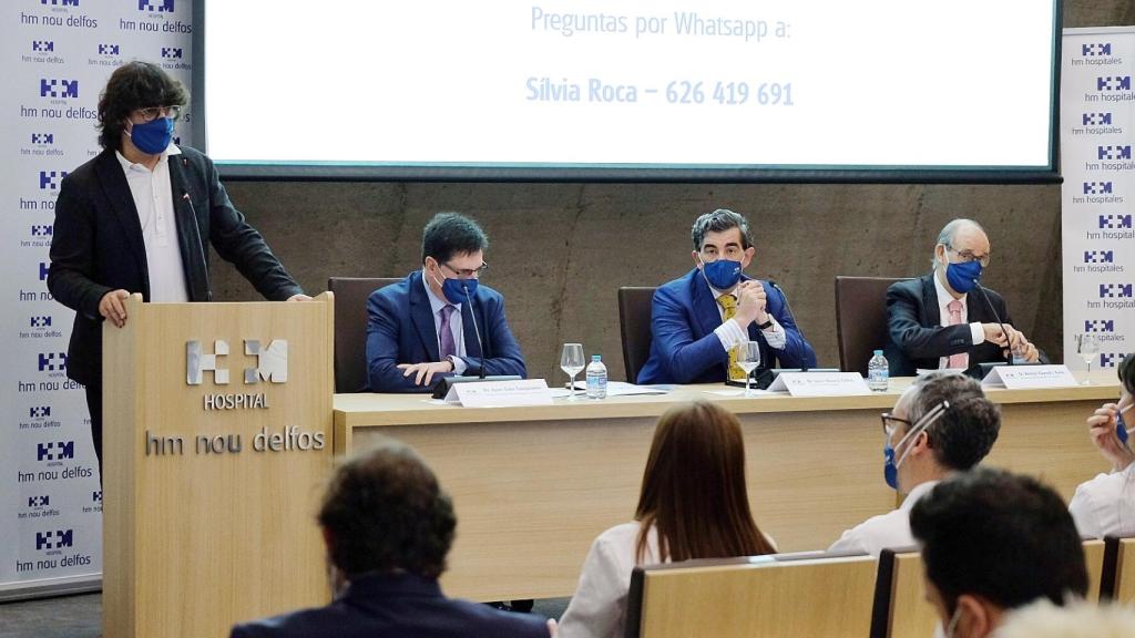 En la mesa: Joan Sala, Juan Abarca y Antoni Garrell.