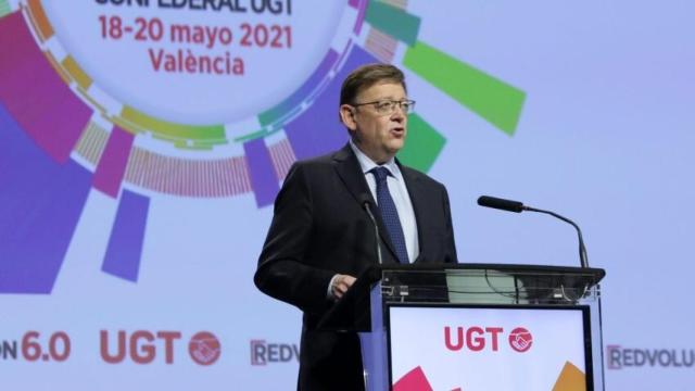 Ximo Puig, durante el Congreso Confederal de UGT que subvencionó con 80.000 euros. EE