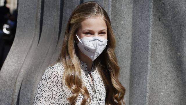 Leonor de Borbón, durante un acto en Madrid.