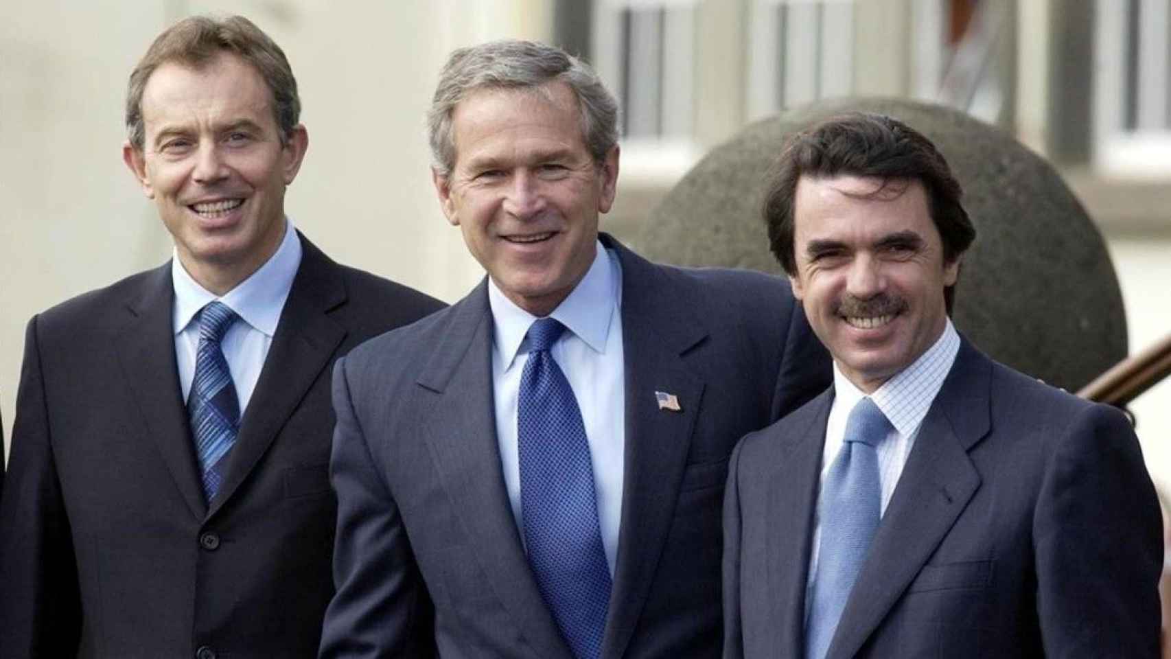 Tony Blair, George W. Bush y José María Aznar, la cumbre de las Azores en la que se decidió  la invasión de Irak, el 16 de marzo del 2003.