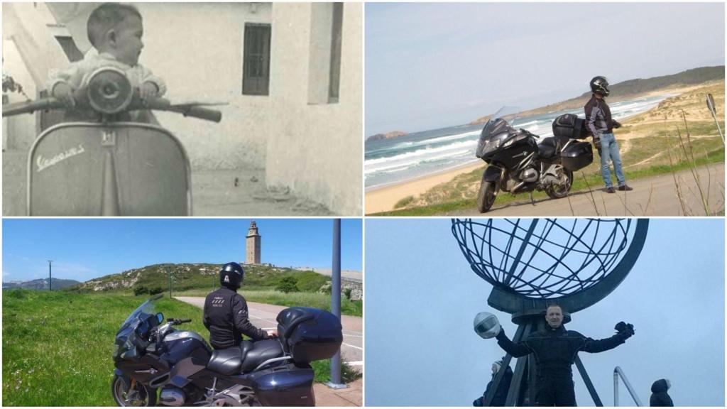 Imágenes de los viajes de ‘De Ferrol al mundo en moto’.