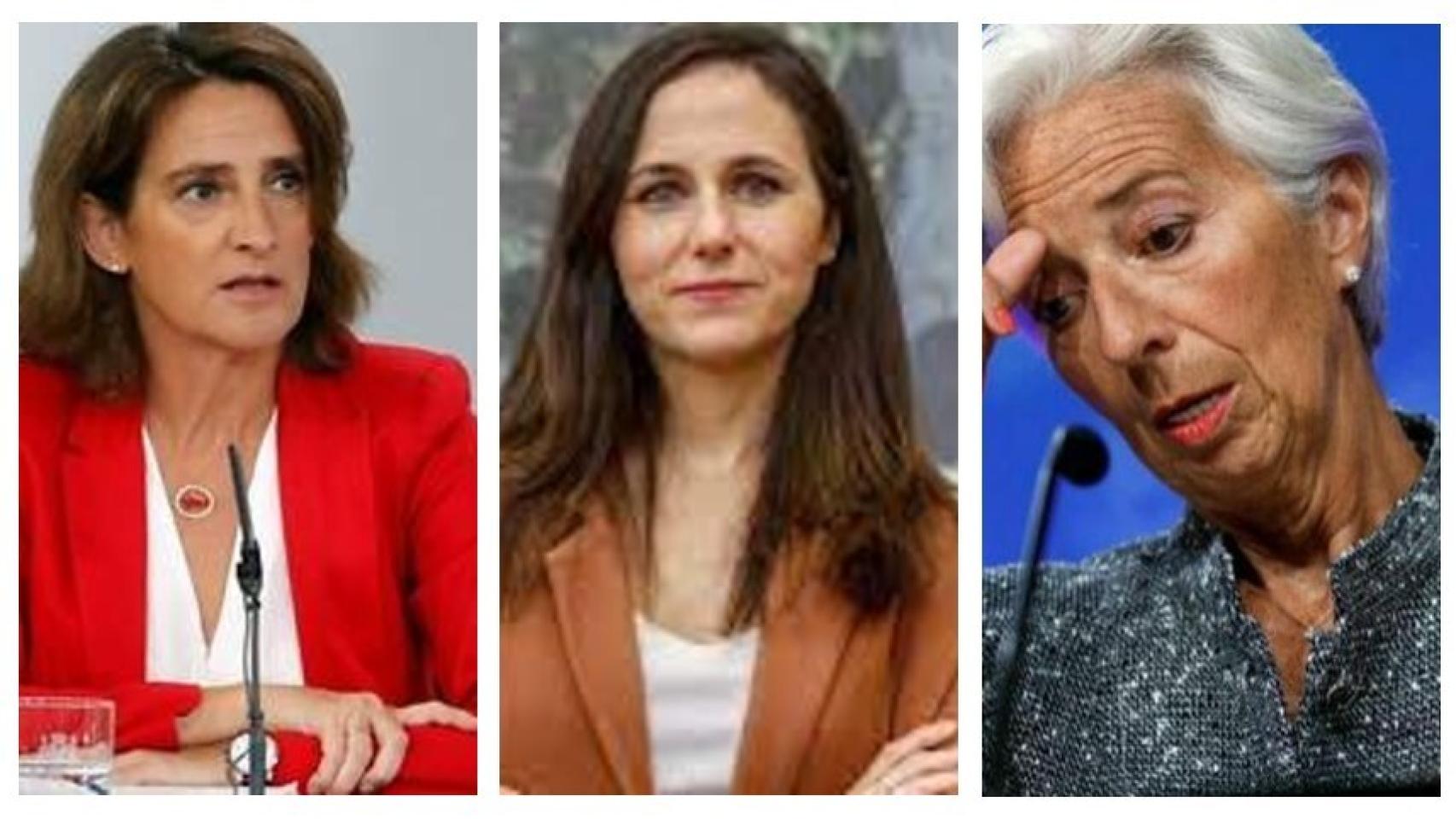 Teresa Ribera, Ione Belarra y Christine Lagarde.