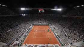 Pista de Roland Garros durante el Djokovic - Nadal