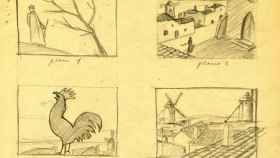 Viñetas del 'storyboard' del guion del corto de Berlanga para el IIEC
