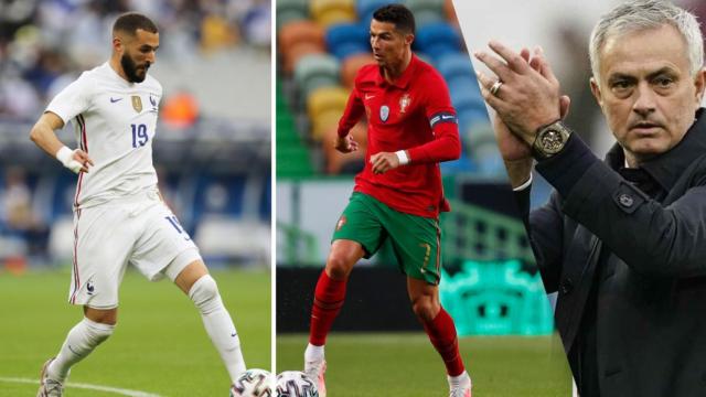 Mourinho, Benzema y Cristiano