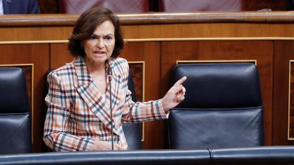 La vicepresidenta primera del Gobierno español, Carmen Calvo. Efe