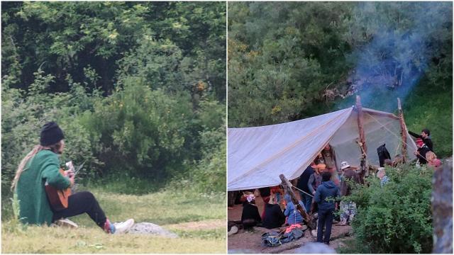 Acampada de la Familia Arcoíris en La Rioja.