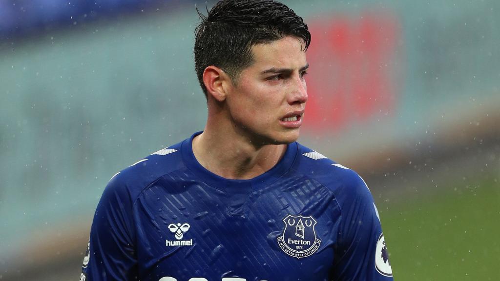 James Rodríguez, durante un partido con el Everton