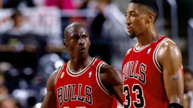 Michael Jordan y Scottie Pippen, en un partido de los Chicago Bulls