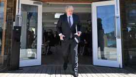 El primer ministro británico Boris Johnson al abandonar la cumbre del G7.