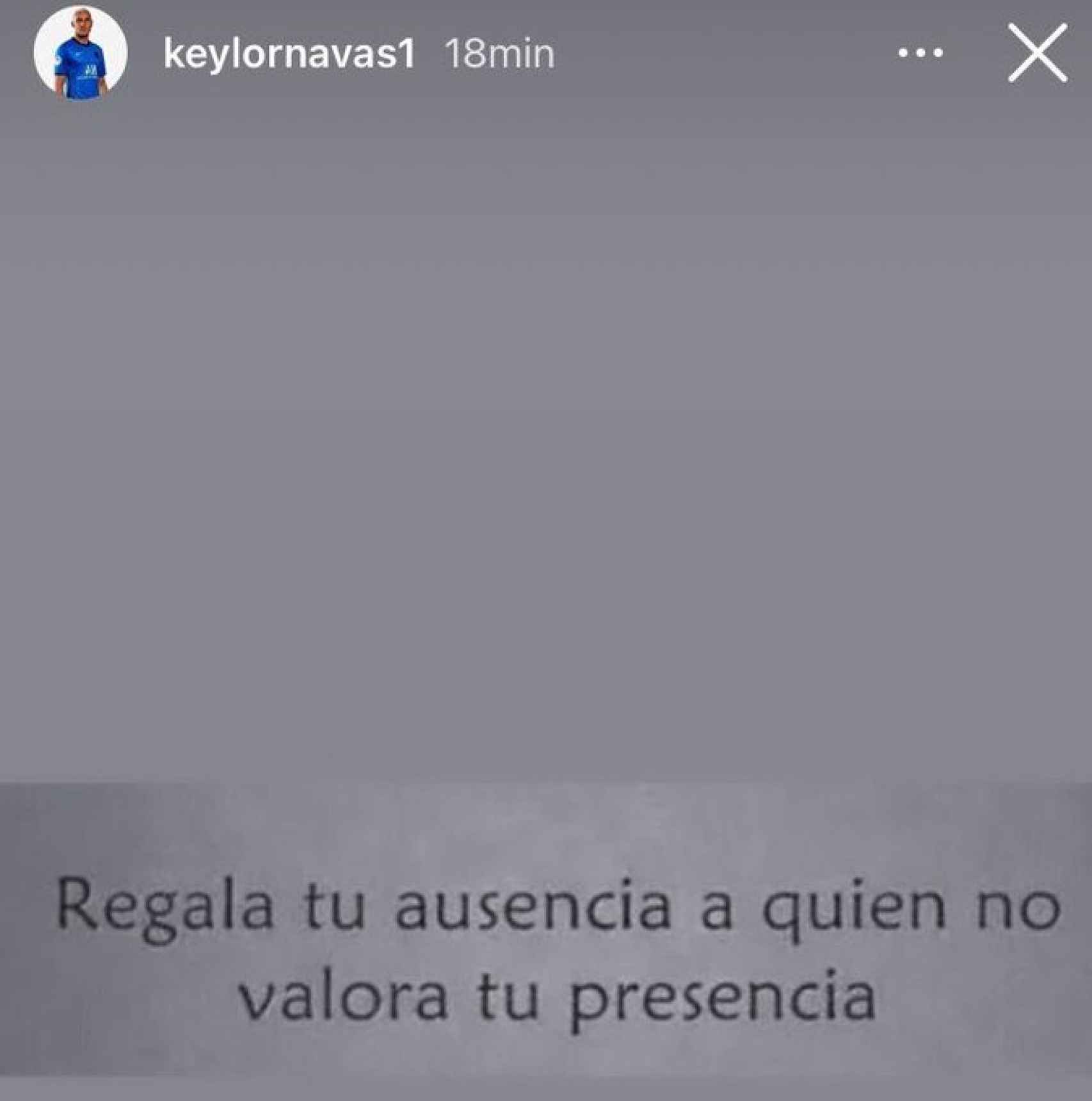 El mensaje de Keylor Navas en su cuenta de Instagram