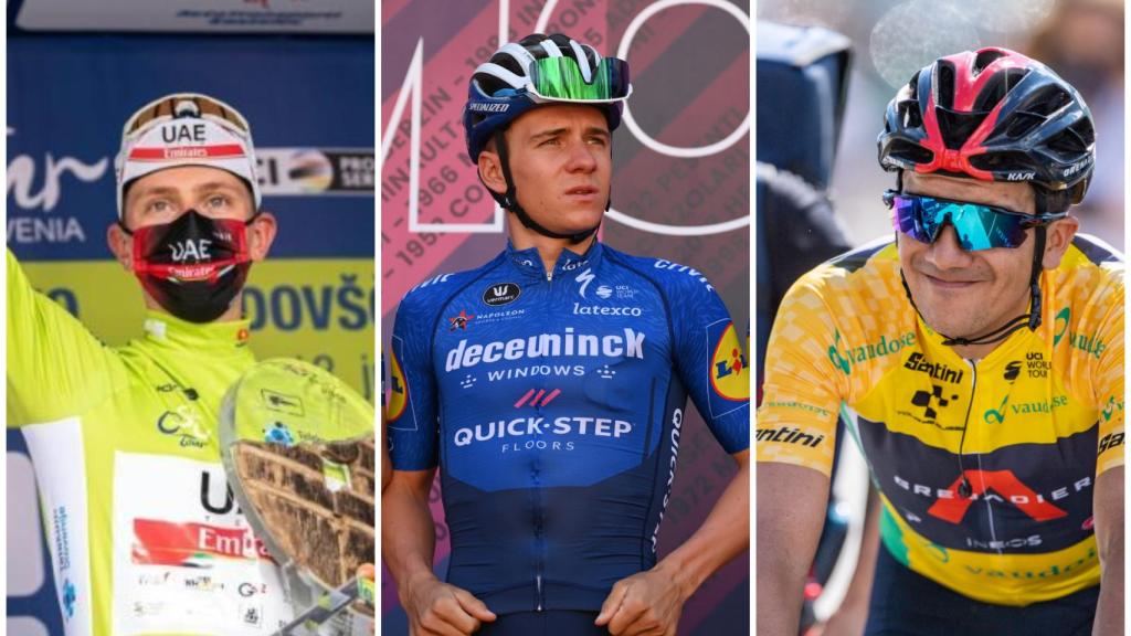 Pogacar, Carapaz y Evenepoel