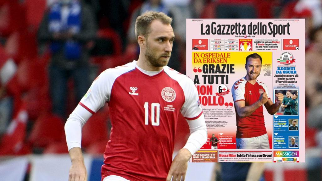 Eriksen, en la portada de La Gazzetta dello Sport