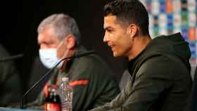 Cristiano Ronaldo, durante la rueda de prensa de Portugal antes de su estreno en la Eurocopa