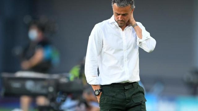 Luis Enrique se lamenta por una ocasión desaprovechada por la Selección