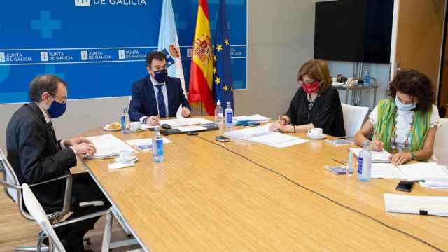 Reunión del Consello Galego de Universidades, celebrado esta mañana.
