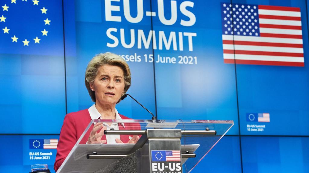 Ursula von der Leyen, durante la rueda de prensa de este martes