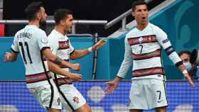 Cristiano Ronaldo celebra uno de sus goles ante Hungría
